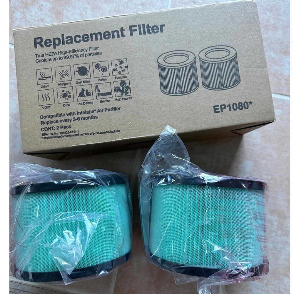 2 Pack True HEPA  EP1080 Air Purifier Replacement Filter ‎ High-Efficiency